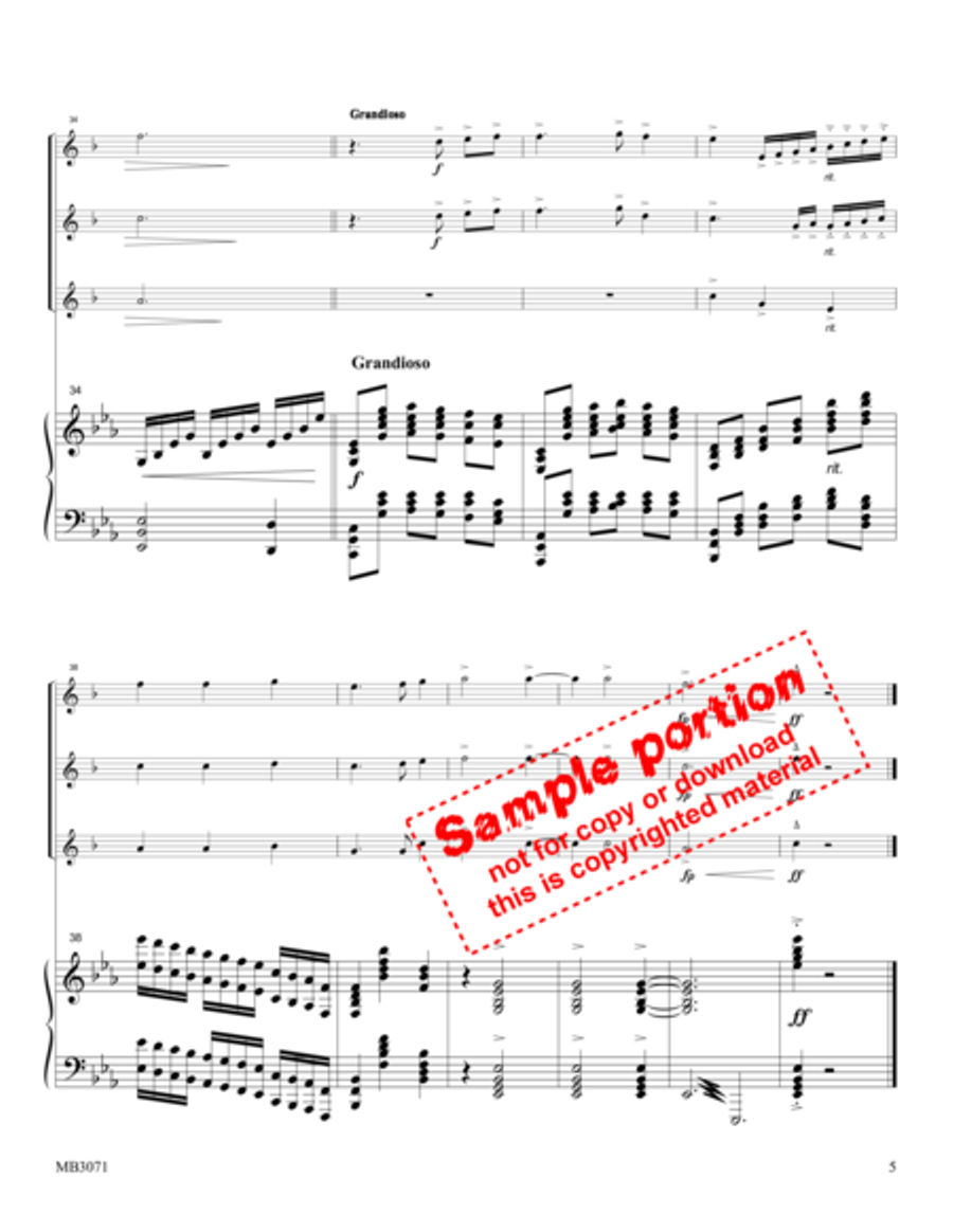 My Country 'Tis of Thee Trumpet Trio scores gallery preview page 6