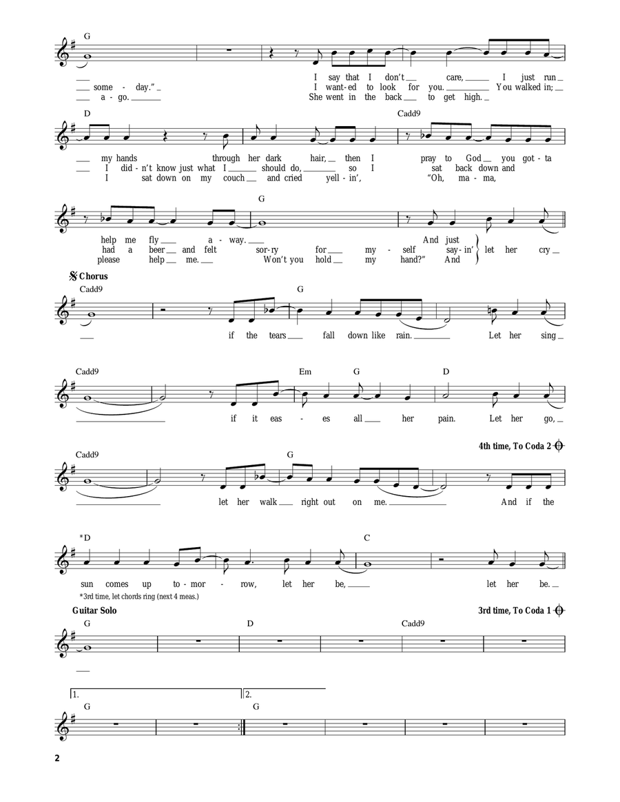 Let Her Cry Let Her Cry Acoustic Guitar scores gallery preview page 2