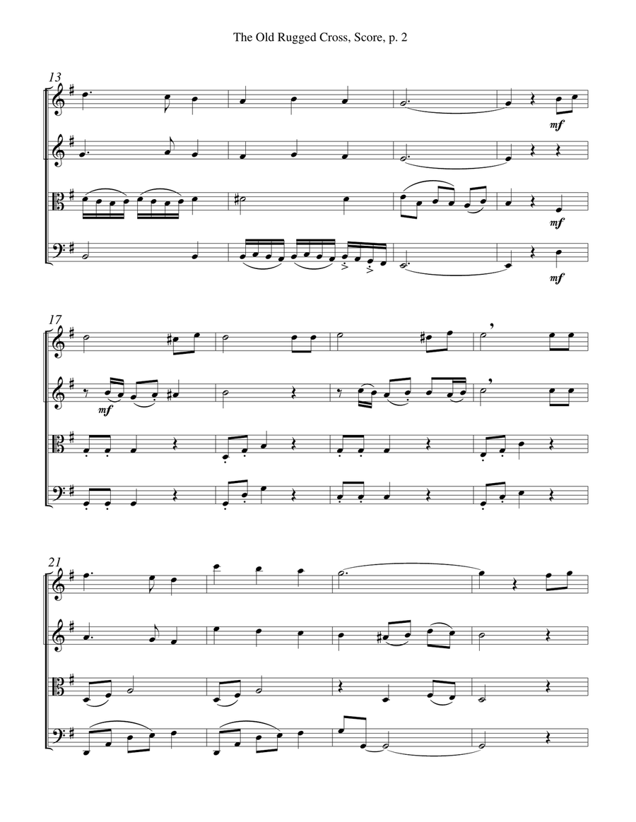 HYMNS FOR THE STRING QUARTET, 4 Arrangements by Gary Lanier (Includes Score and Parts) String Quartet scores gallery preview page 3