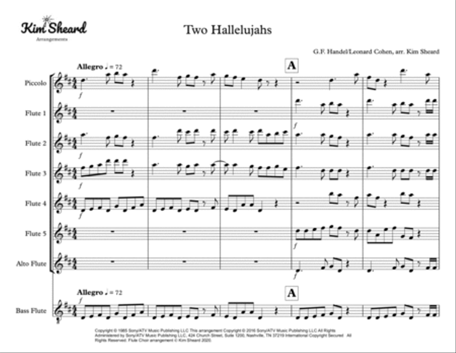 Hallelujah Flute Choir scores gallery preview page 2