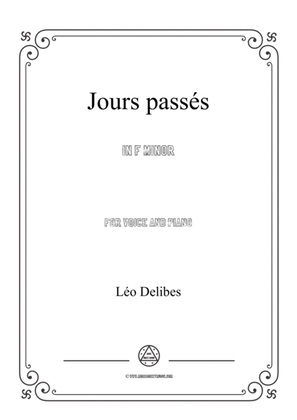 Delibes-Jours passés in f minor,for voice and piano