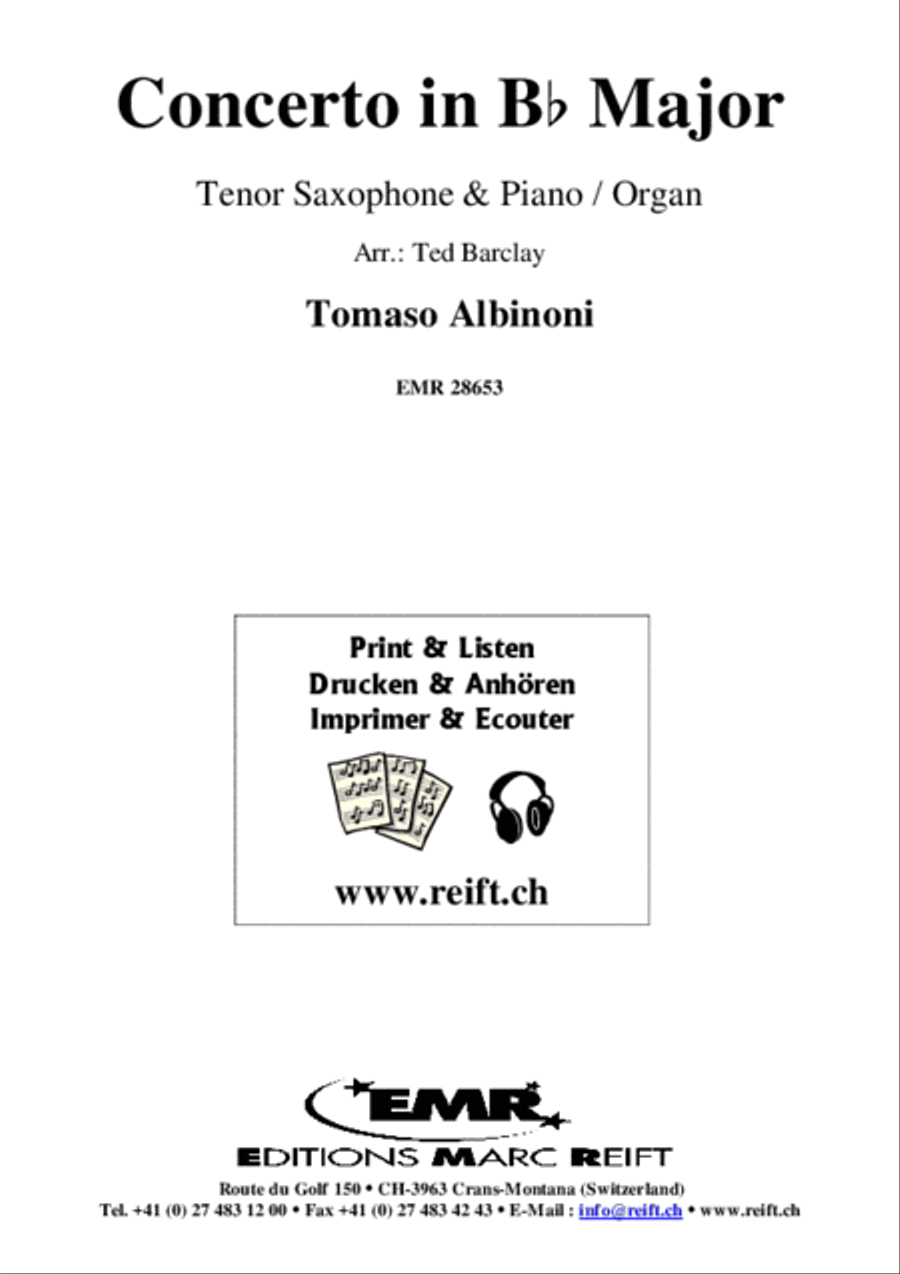 Concerto in Bb Major Tenor Saxophone scores gallery preview page 2