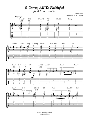 O Come All Ye Faithful (for Solo Jazz Guitar)
