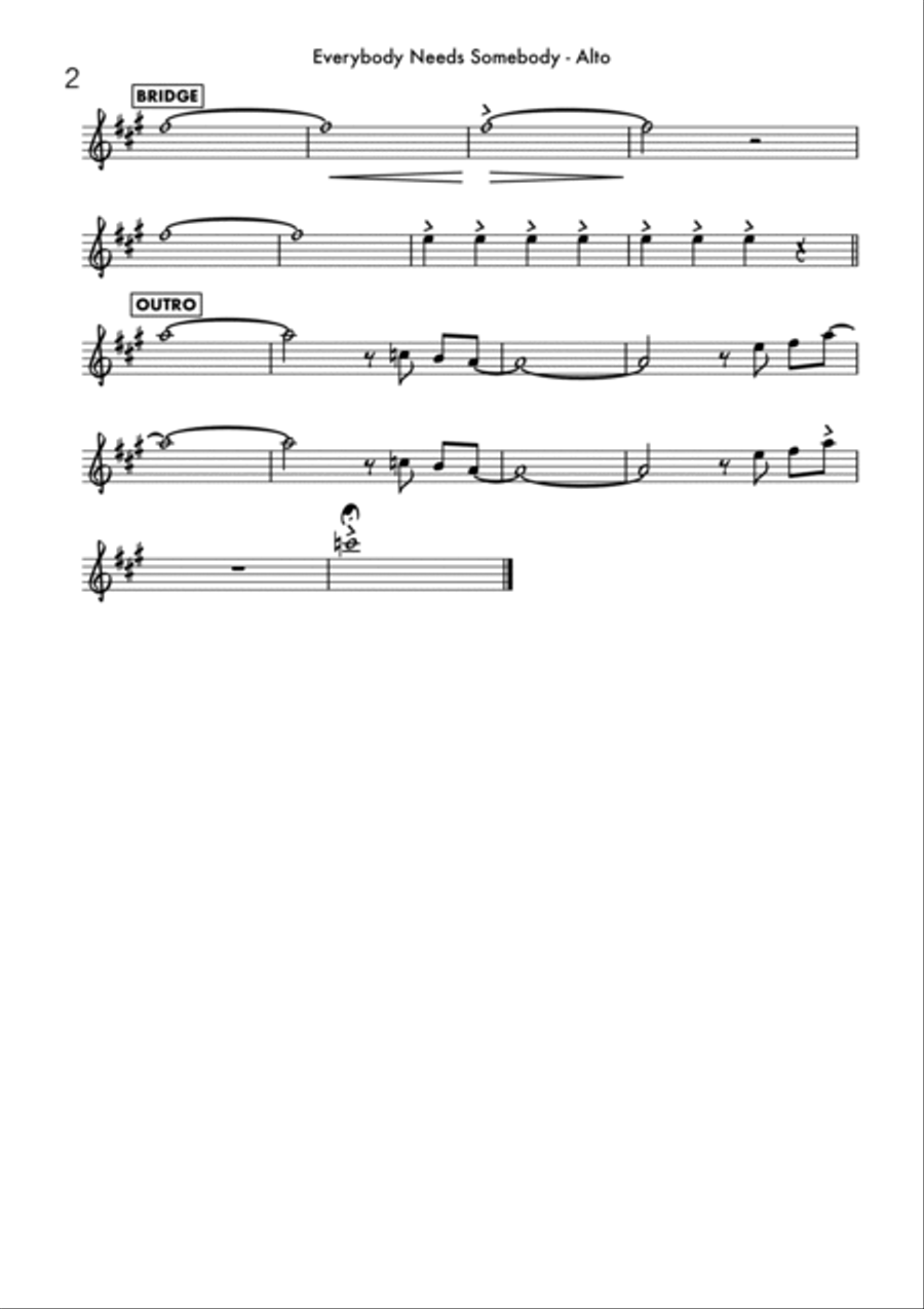 Everybody Needs Somebody To Love Tenor Saxophone scores gallery preview page 4