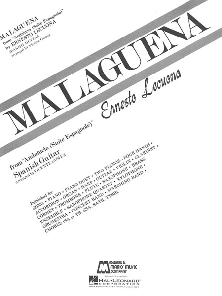 Ernesto Lecuona: Malaguena - Guitar Solo