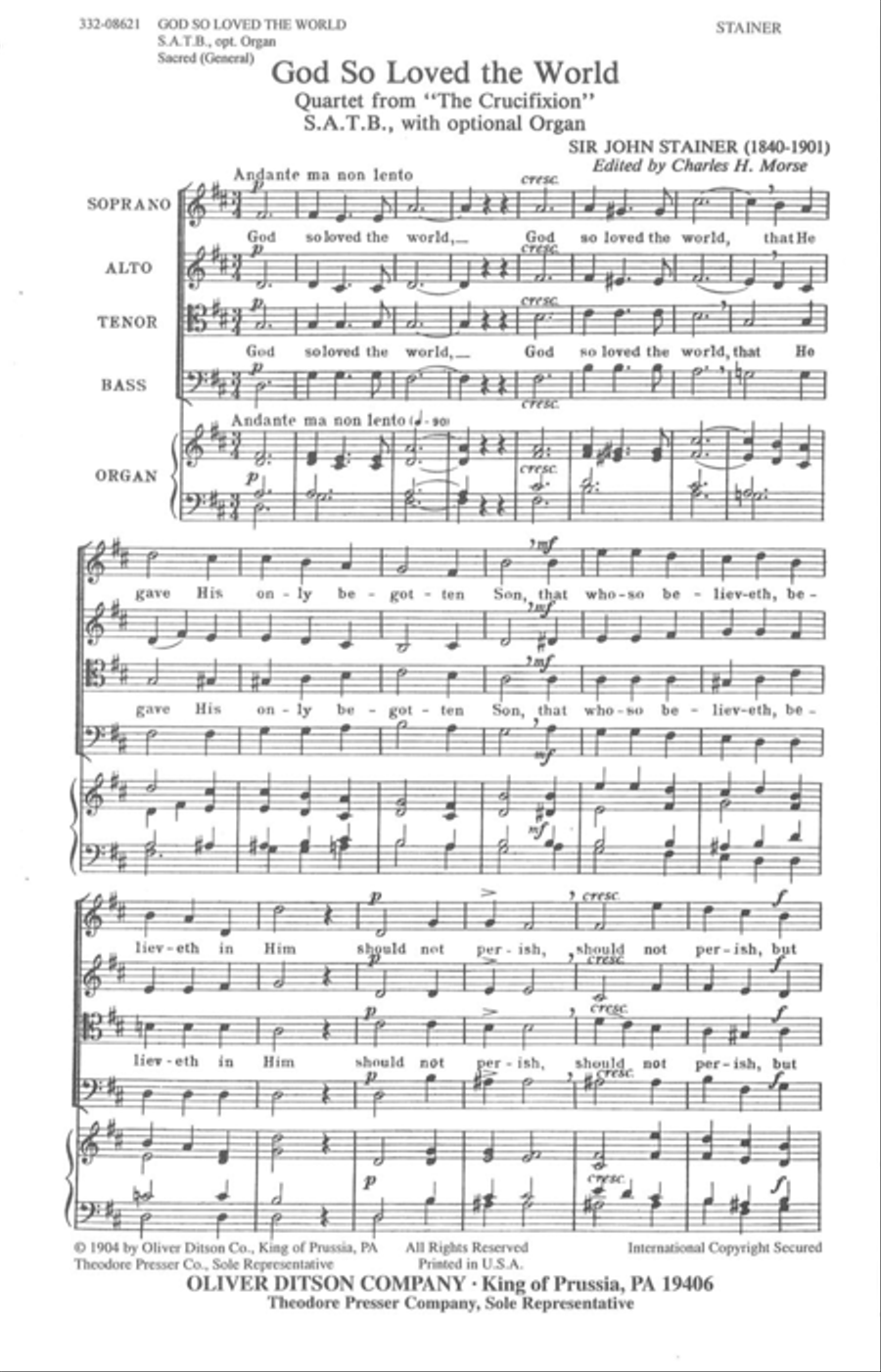 God So Loved the World 4-Part scores gallery preview page 1