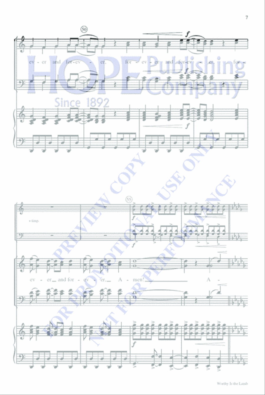 Worthy Is the Lamb Worthy Is the Lamb 4-Part scores gallery preview page 7