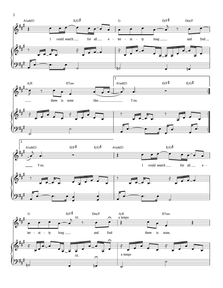 There Is None Like You Piano, Vocal scores gallery preview page 2