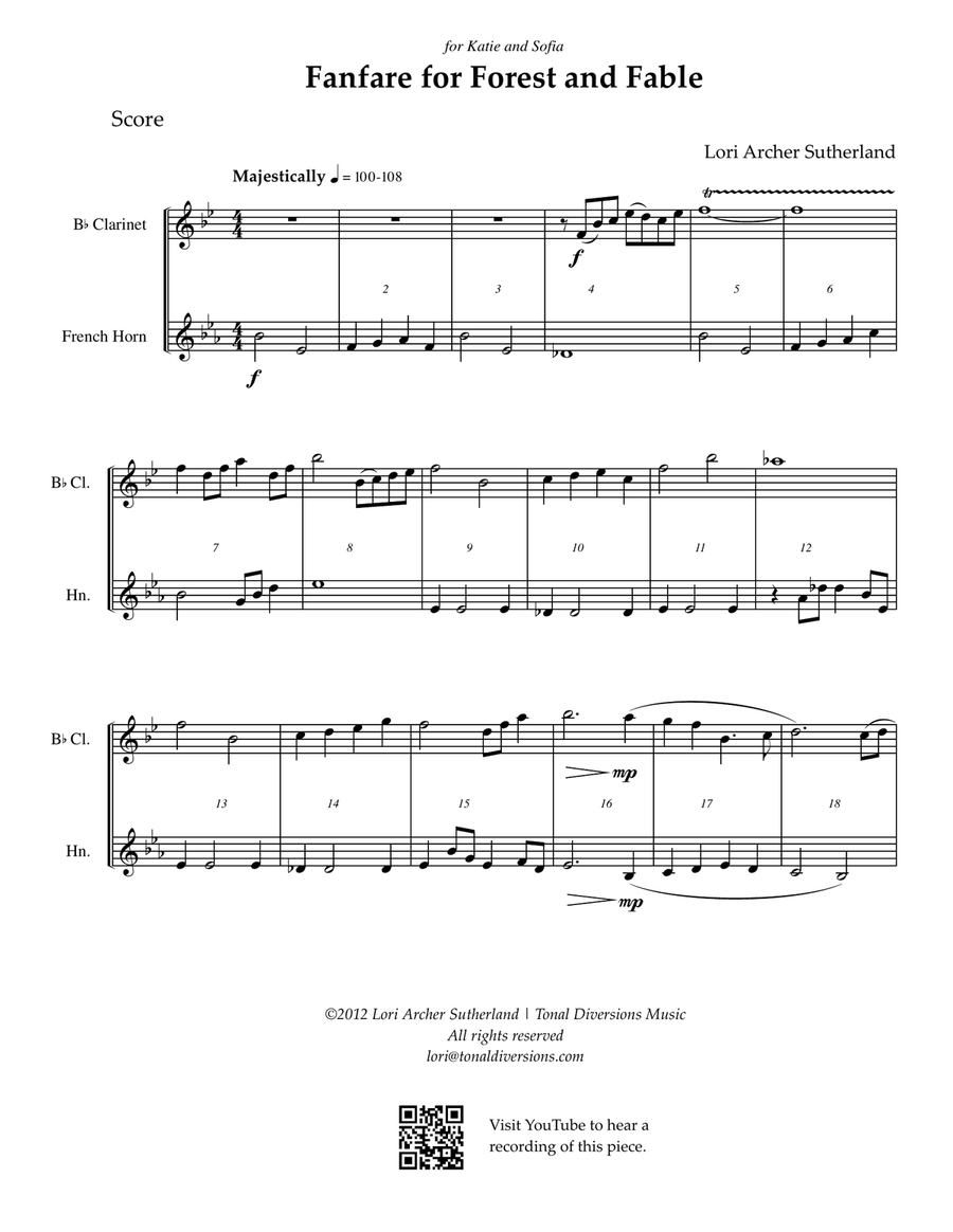 Fanfare for Forest and Fable Woodwind Duet scores gallery preview page 3