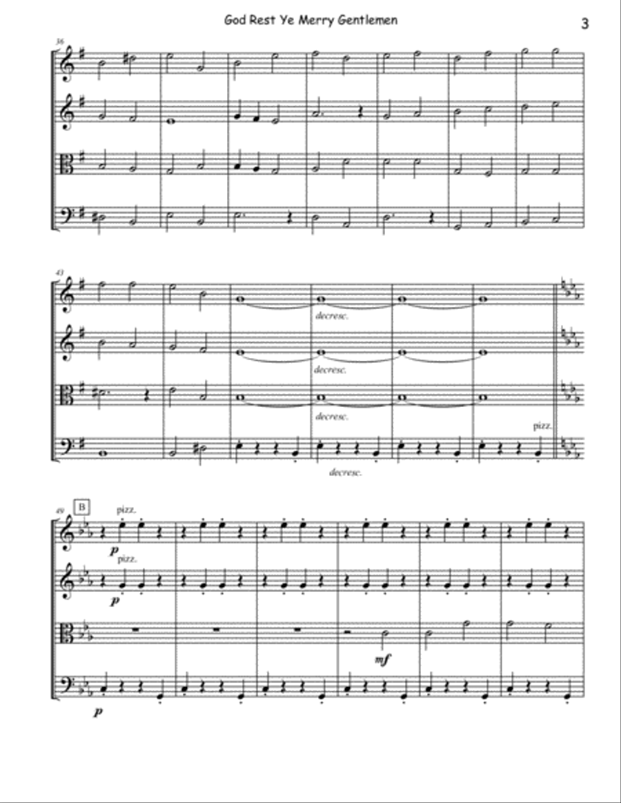 God Rest Ye Merry Gentlemen - String Quartet String Quartet scores gallery preview page 3