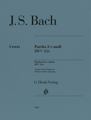 Book cover for Partita No. 2 in C minor, BWV 826