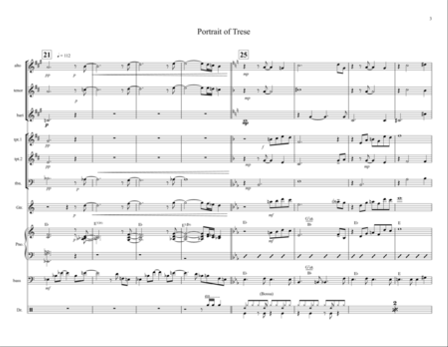Portrait of Trese Portrait of Trese Jazz Ensemble scores gallery preview page 3
