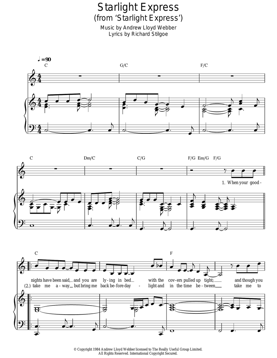 Starlight Express Starlight Express Guitar scores gallery preview page 1