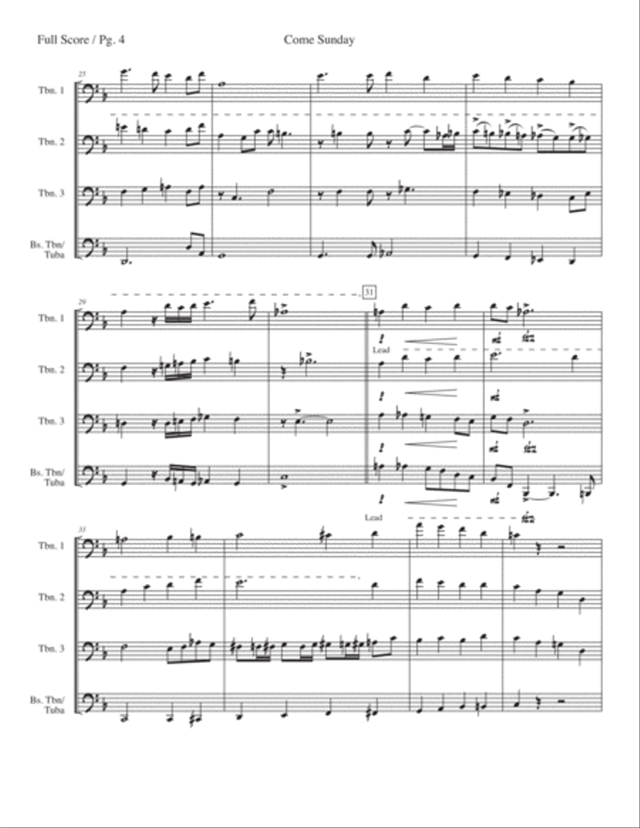 Come Sunday Small Ensemble scores gallery preview page 4