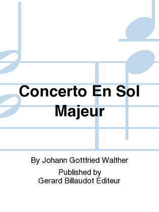 Concerto En Sol Majeur