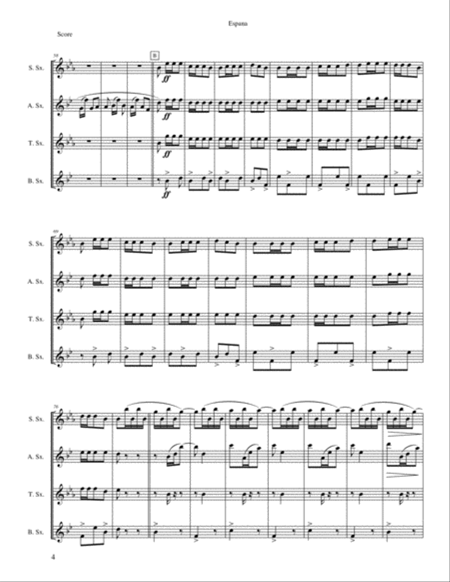 Espana Saxophone Quartet scores gallery preview page 4