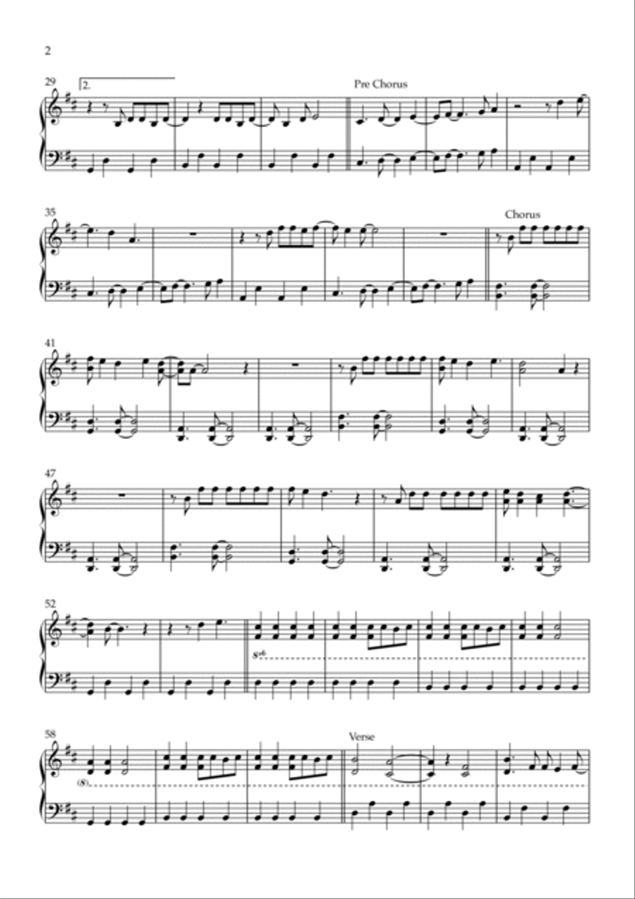 Everlong Easy Piano scores gallery preview page 2