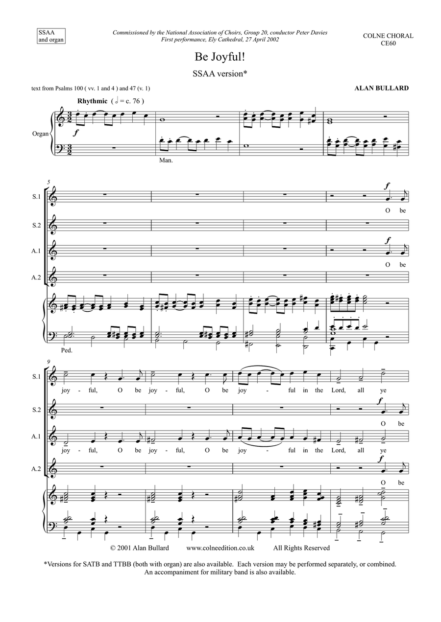 Be Joyful! (for SSAA and organ) SSAA scores gallery preview page 1