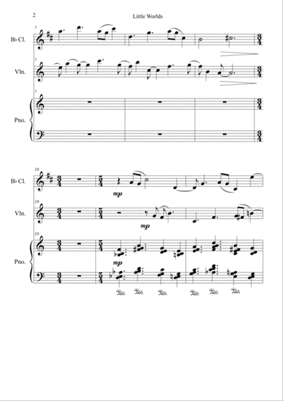 Little Worlds for Clarinet, Violin and Piano Small Ensemble scores gallery preview page 2