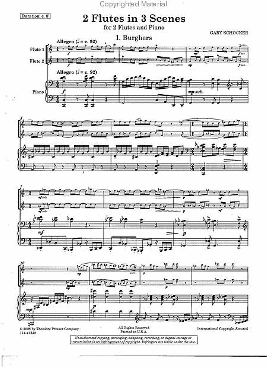 2 Flutes In 3 Scenes Flute Duet scores gallery preview page 2