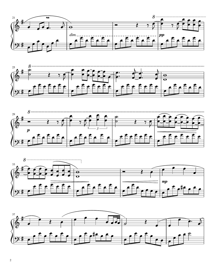 Wendy's Song Piano Solo scores gallery preview page 2