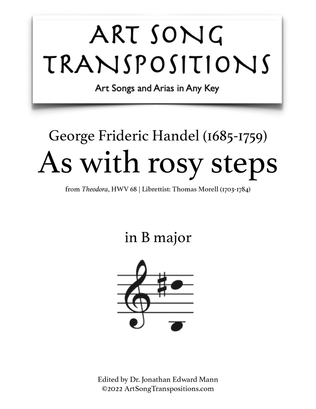 HANDEL: As with rosy steps (transposed to B major)