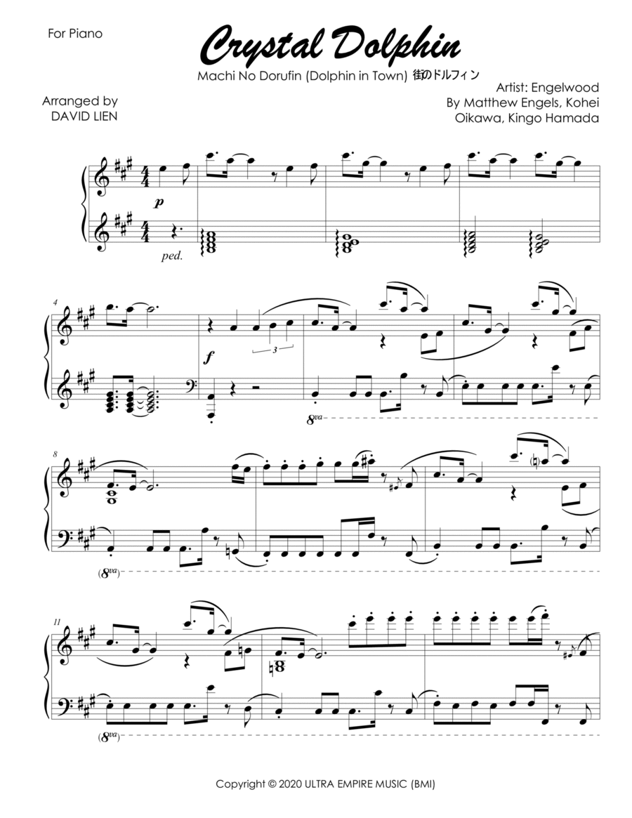 Crystal Dolphin Crystal Dolphin Piano Solo scores gallery preview page 1