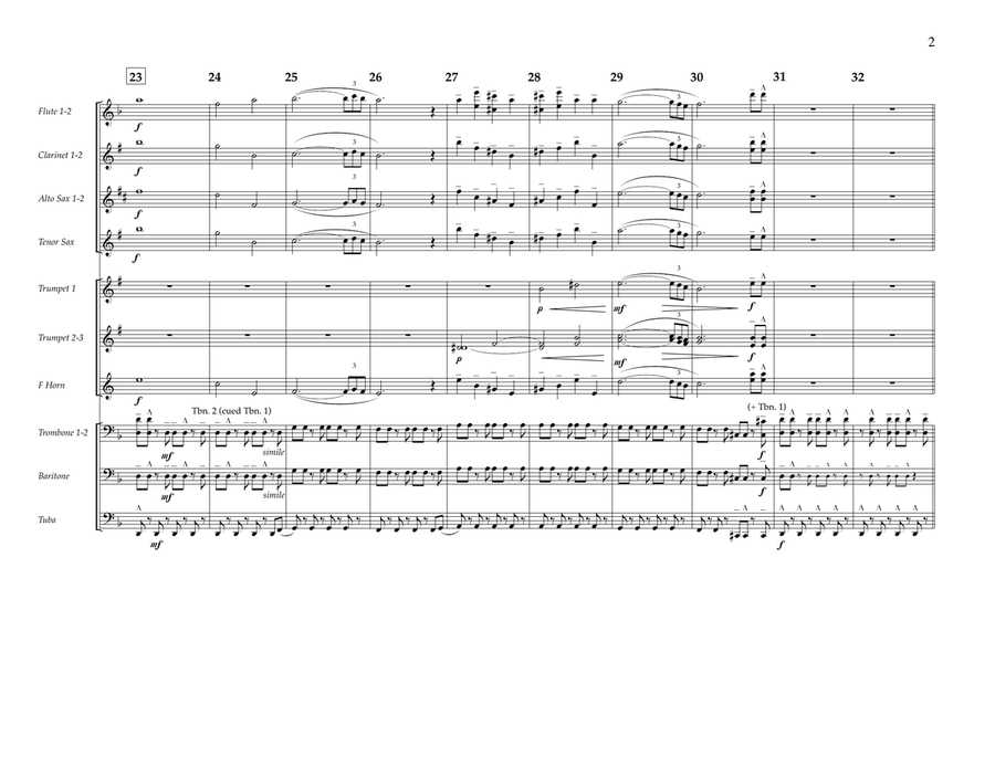Uprising - Wind Score Marching Band scores gallery preview page 2