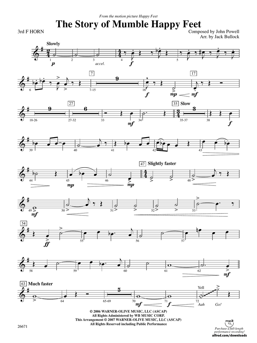 The Story of Mumble Happy Feet: 3rd F Horn