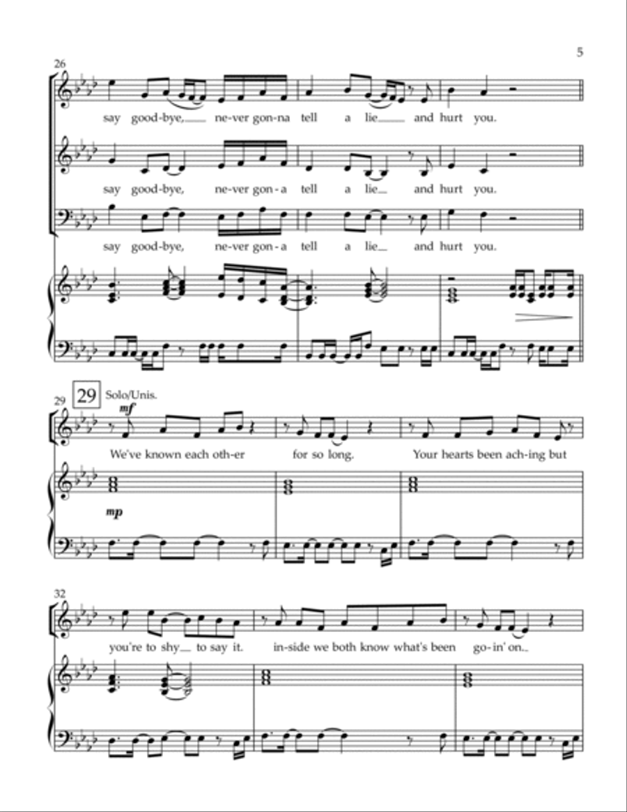 Never Gonna Give You Up 3-Part scores gallery preview page 5