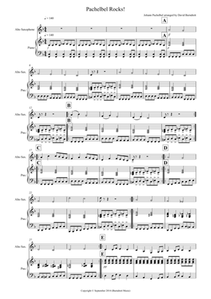 Pachelbel Rocks! for Alto Saxophone and Piano
