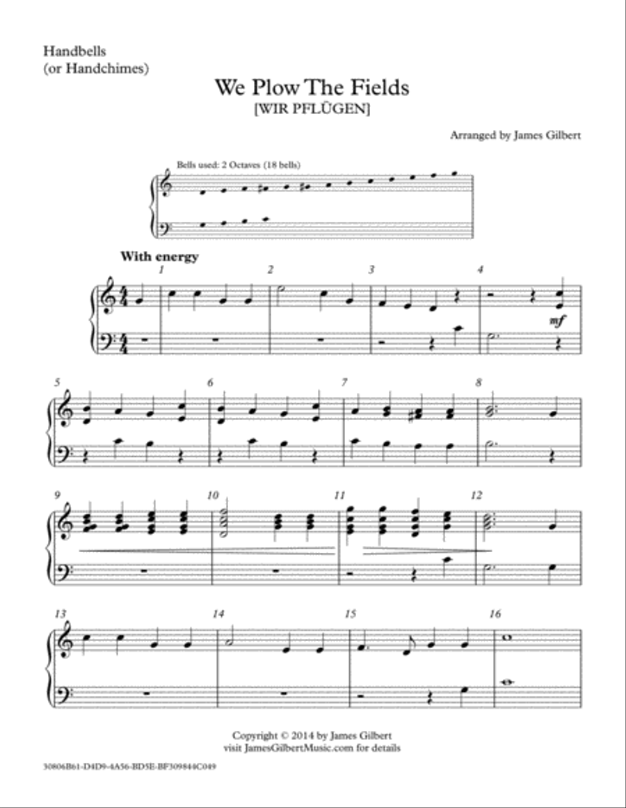 We Plow The Fields We Plow The Fields Handbell Choir scores gallery preview page 1