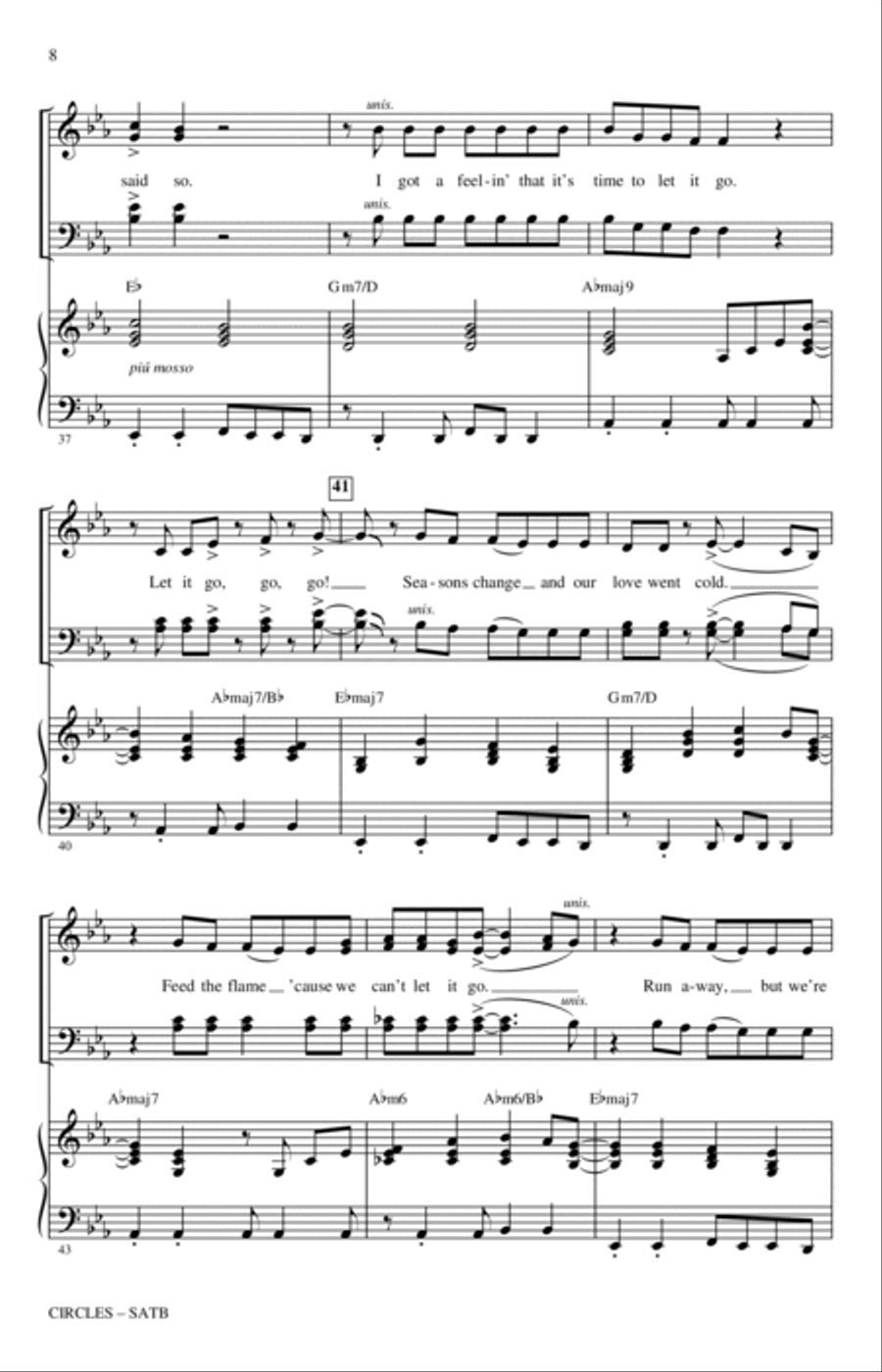 Circles (arr. Jack Zaino) 4-Part scores gallery preview page 6