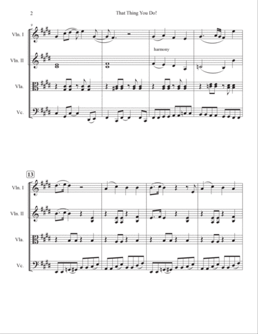 That Thing You Do! String Quartet scores gallery preview page 3