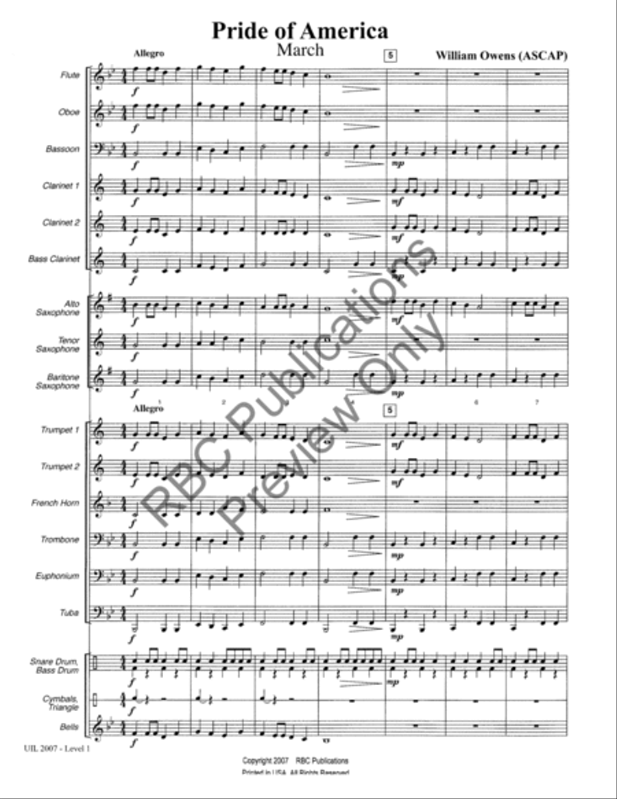 Pride Of America Pride Of America Concert Band scores gallery preview page 4