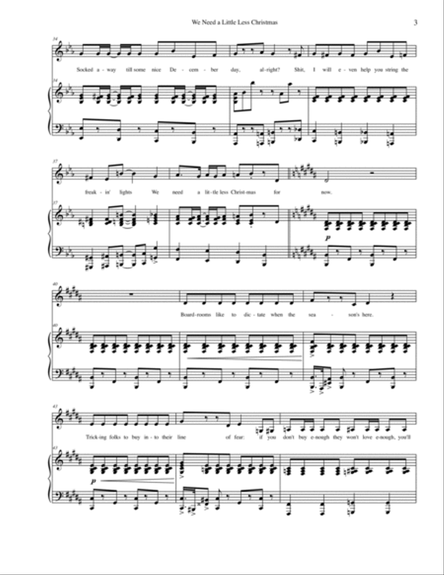 We Need a Little Less Christmas Voice scores gallery preview page 3
