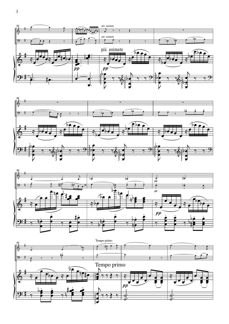 Braga La Serenata, for piano trio, PB401 Piano Trio scores gallery preview page 3