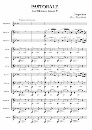 Pastorale from "L'Arlesienne Suite No. 2" for Saxophone Ensemble