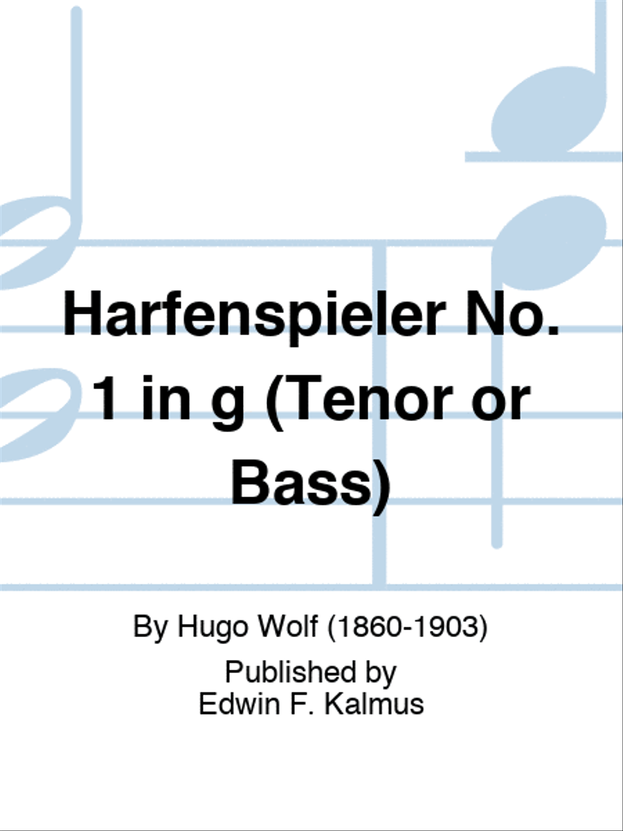 Harfenspieler No. 1 in g (Tenor or Bass) Score scores gallery preview page 1