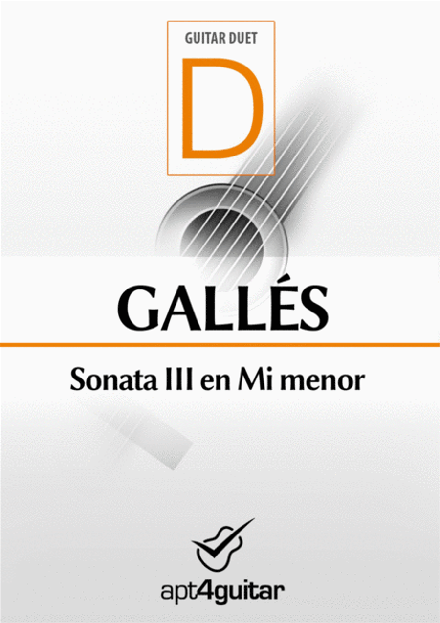 Sonata III en Mi menor Acoustic Guitar scores gallery preview page 1