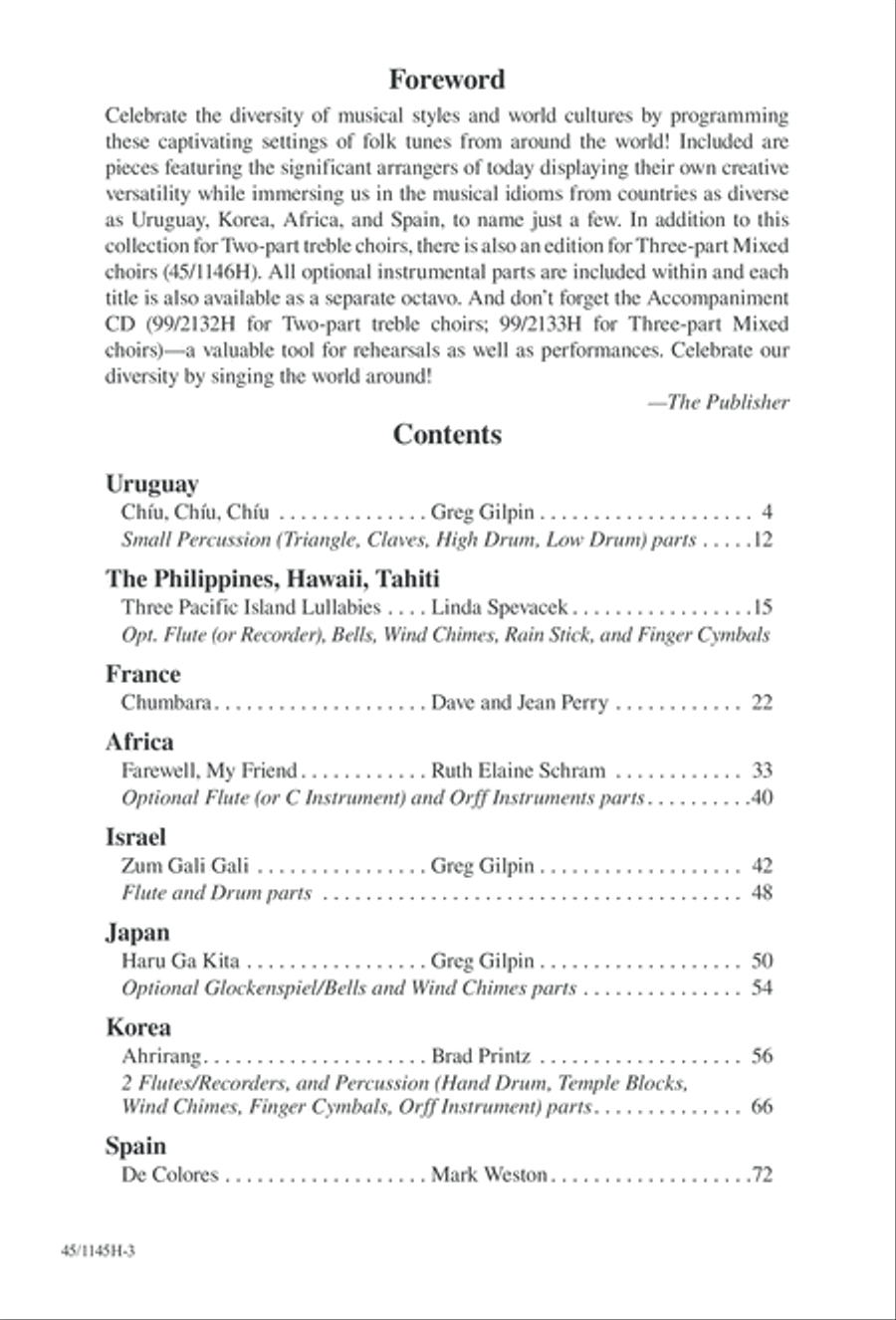 We Sing the World Around 2-Part scores gallery preview page 4
