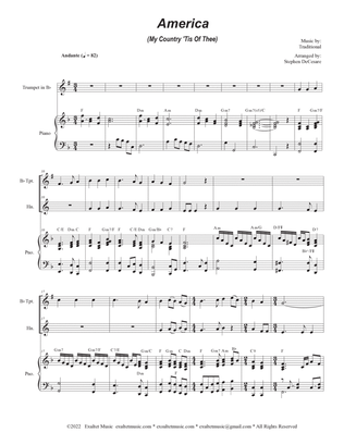 America (My Country, 'Tis of Thee) (Duet for Bb-Trumpet and French Horn)
