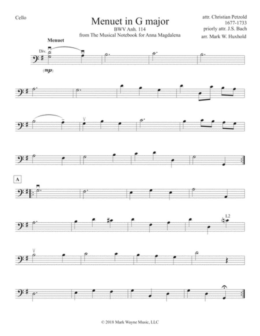 Menuet in G major BWV 114