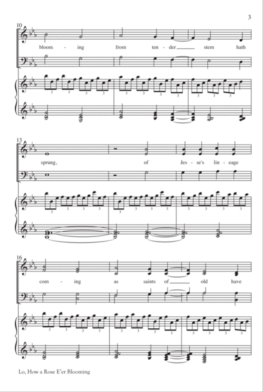Lo, How a Rose E'er Blooming 4-Part scores gallery preview page 3