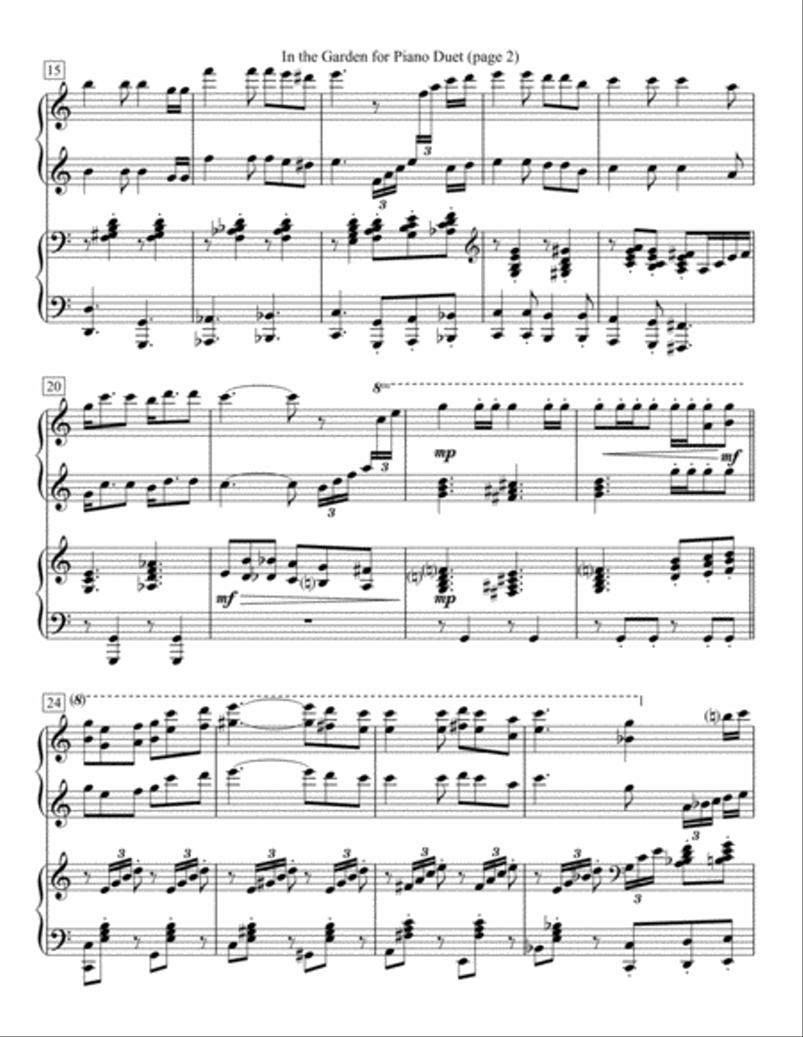 In the Garden for Piano Duet 1 Piano, 4-Hands scores gallery preview page 2