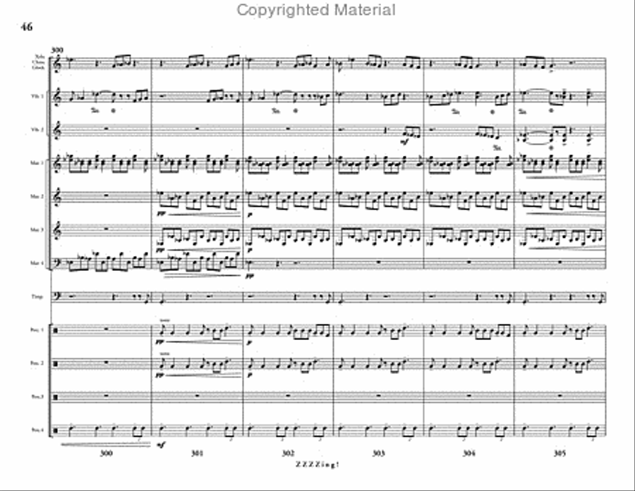 ZZZZing! ZZZZing! Percussion Ensemble scores gallery preview page 47