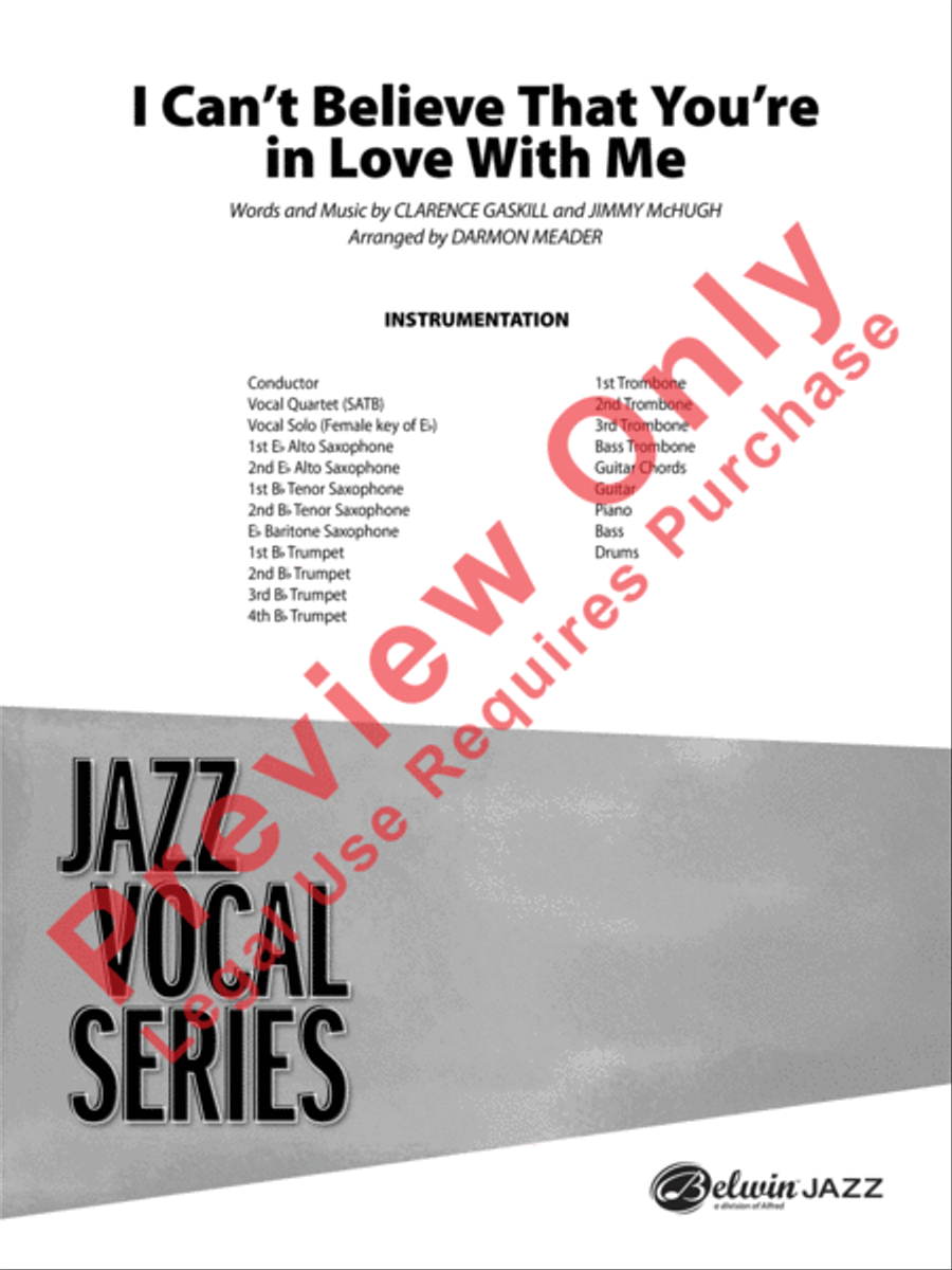 I Can't Believe That You're in Love with Me (score only) Jazz Ensemble scores gallery preview page 2