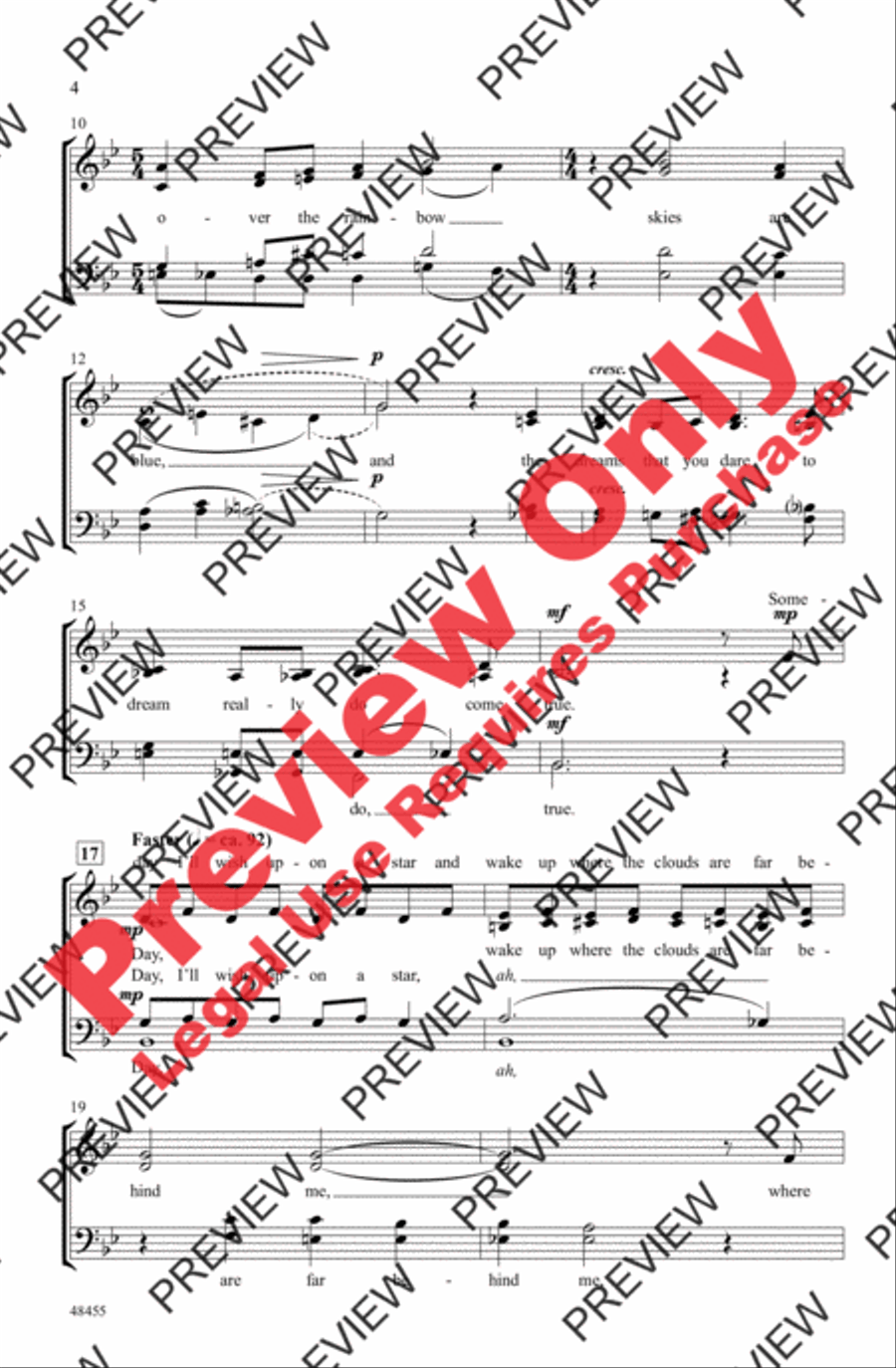 Over the Rainbow 4-Part scores gallery preview page 3