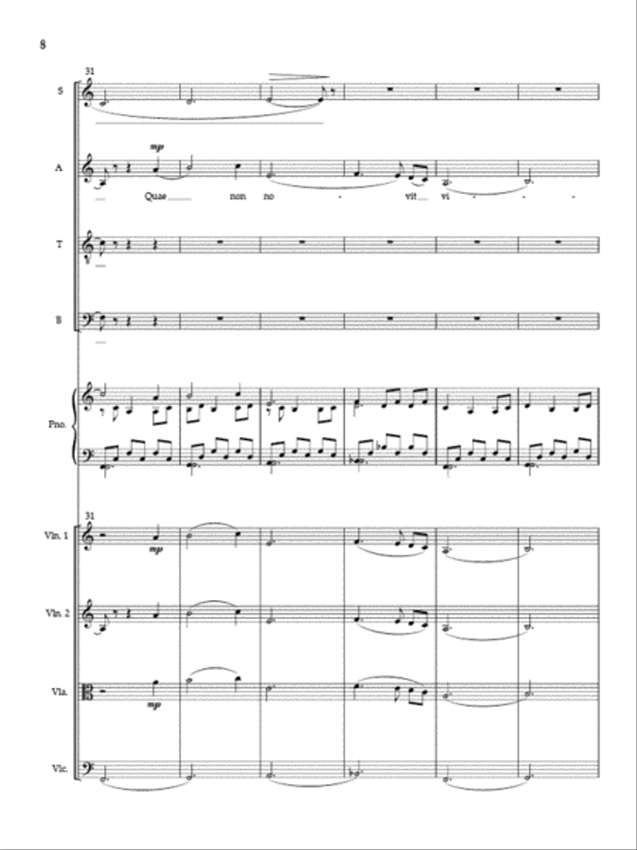 Ecce Novum (Full Score and Instrumental Parts) Divisi scores gallery preview page 7