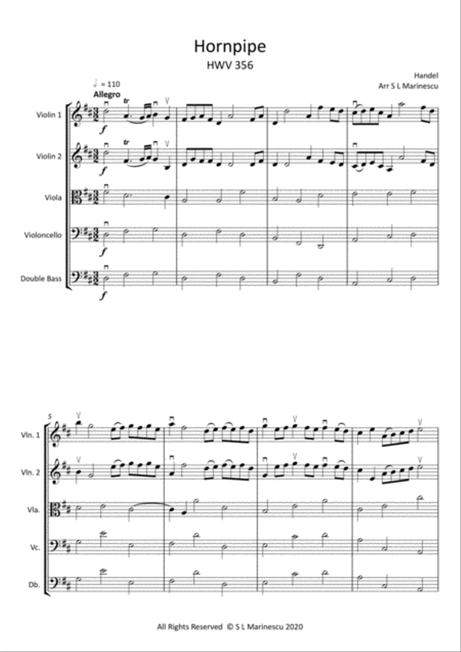 Hornpipe - Handel HWV 356 String Orchestra scores gallery preview page 2